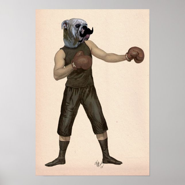 Póster Bulldog de boxeo lleno (Frente)