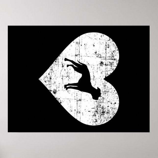 Póster Bulldog de corazón negro | Amantes del Bulldog (Frente)