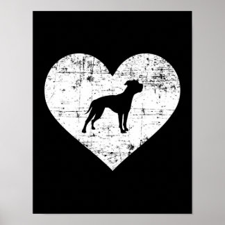 Póster Bulldog de corazón negro | Amantes del Bulldog