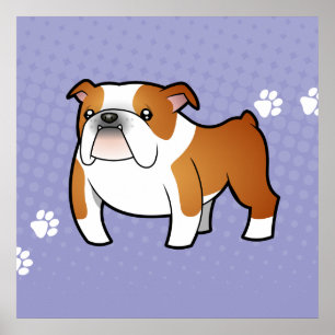 Póster Bulldog del dibujo animado