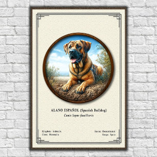 Póster Bulldog Español (Alano Español) Serie de Zoología