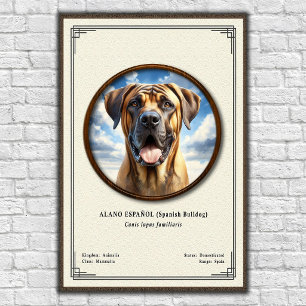 Póster Bulldog Español (Alano Español) Serie de Zoología