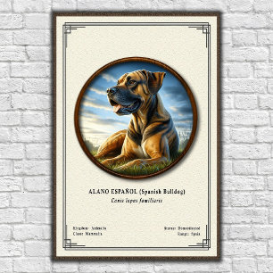 Póster Bulldog Español (Alano Español) Serie de Zoología