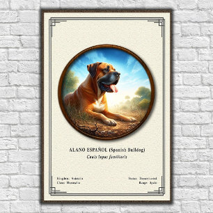 Póster Bulldog Español (Alano Español) Serie de Zoología