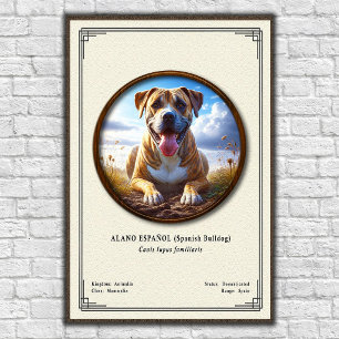 Póster Bulldog Español (Alano Español) Serie de Zoología