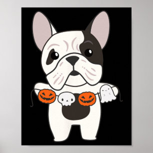 Póster Bulldog Feliz Halloween Calabaza Perros Halloween