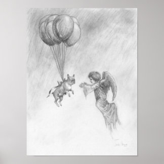 Póster Bulldog francés con Poster Angel