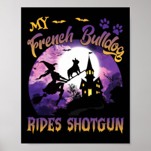 Póster Bulldog francés conduce a la escopeta Guay Hallowe
