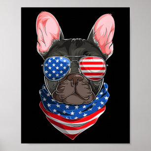 Póster Bulldog francés de bandera 1
