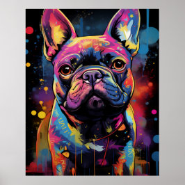Póster Bulldog francés de graffiti