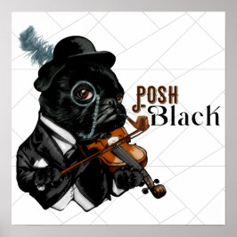 Póster Bulldog francés de Posh Black