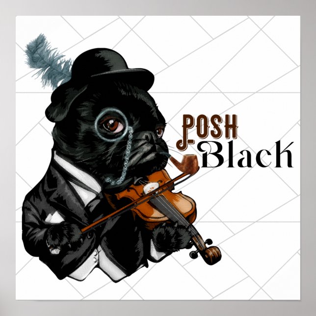 Póster Bulldog francés de Posh Black (Frente)