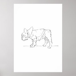 Póster Bulldog Francés Divertido y Adorable, Humor de Per