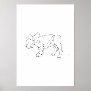 Póster Bulldog Francés Divertido y Adorable, Humor de Per