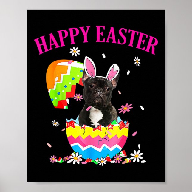 Póster Bulldog francés Egg Easter Day Dog Dad (Frente)