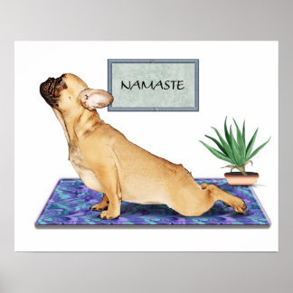 Póster Bulldog francés haciendo la cresta del yoga para p