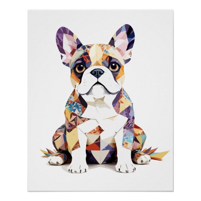 Póster Bulldog francés juguetón Adorable divertido animal (Anverso)
