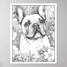 Bulldog francés lindo Poster de coloración de perr