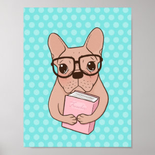 Póster Bulldog francés Nerdy