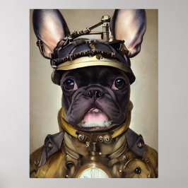 Póster Bulldog francés Steampunk
