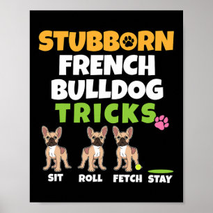 Póster Bulldog francés trucos I Perro Lover I Fun Frenchi