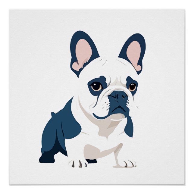 Póster Bulldog francés Vector de arte Animal Ciudad urban (Anverso)