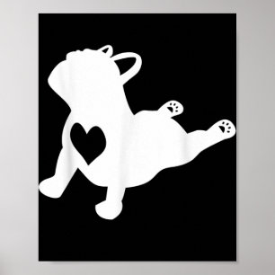 Póster Bulldog francés Yoga Love Heart Frenchie