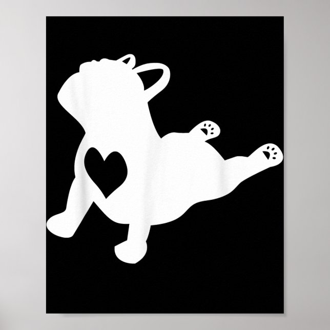 Póster Bulldog francés Yoga Pose Love Heart Gift (Frente)