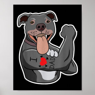 Póster Bulldog gracioso que amo a papá que ama a los aman