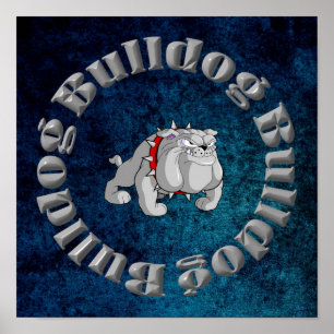 PÓSTER BULLDOG GRAY CARTOON POSTER