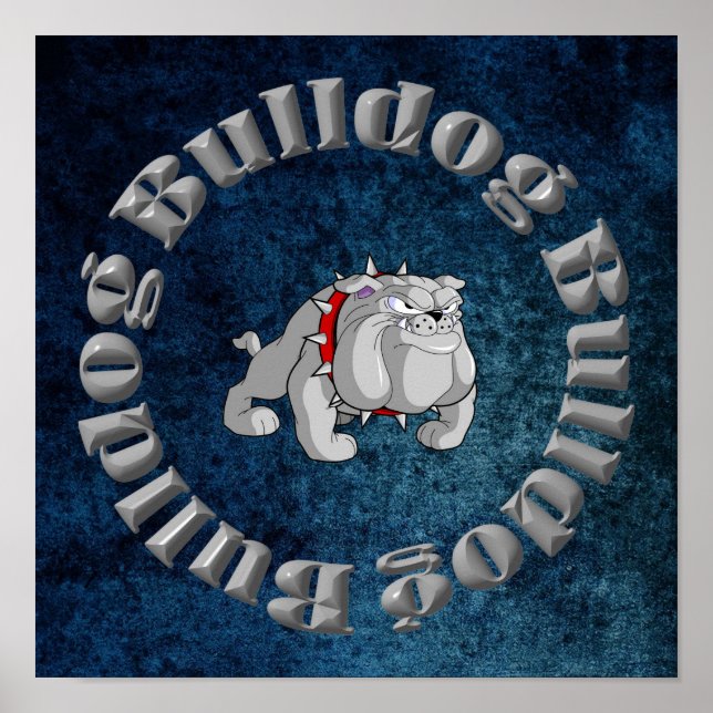 PÓSTER BULLDOG GRAY CARTOON POSTER (Frente)