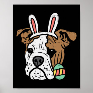 Póster Bulldog inglés Bunny Dog Lover Dueño Hombres Mujer