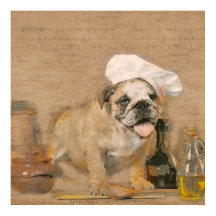 Bulldog inglés Chef Kitchen Print