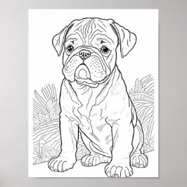 Póster Bulldog inglés Coloración de adultos
