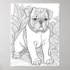 Póster Bulldog inglés Coloración de adultos