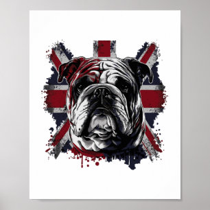 Póster Bulldog inglés divertido