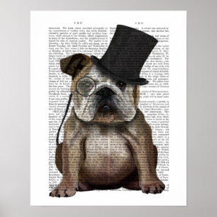 Póster Bulldog inglés, hebilla formal y Gorra