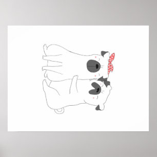 Póster Bulldog lindo   Regalo de Perro Perro Coincidiendo