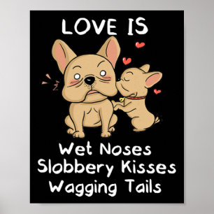 Póster Bulldog Papá Y Los Besos Del Hijo Aman A Mi Perro
