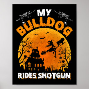 Póster Bulldog Pase en Escopeta Diversión Bulldog Hallowe