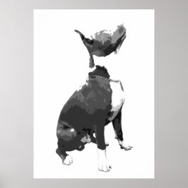 Póster Bulldog Pit blanco y negro de moda
