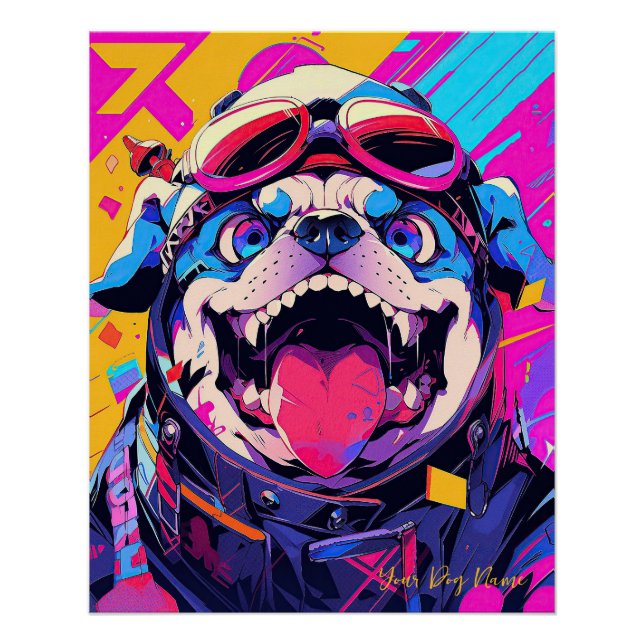 Póster Bulldog Pop Art Anime 001 - Victoria Sasuke (Anverso)