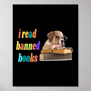 Póster Bulldog que leo libros prohibidos