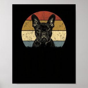 Póster Bulldog Retro Vintage 60 70 Diversión Frenchie Ama