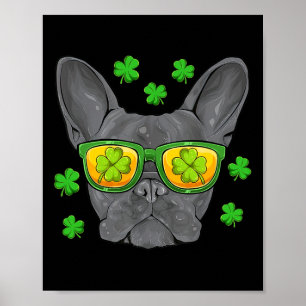 Póster Bulldog St Patrick's Day Frenchie Lover Hombres Mu