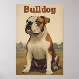 Póster Bulldog Vintage Art
