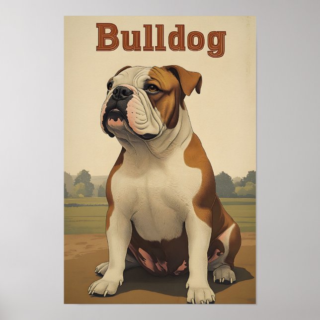 Póster Bulldog Vintage Art (Frente)