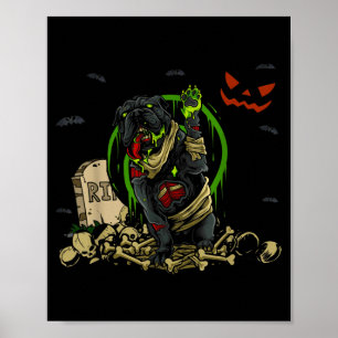 Póster Bulldog Zombie Perro Divertido Perro Zombie Hallow