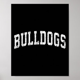 Póster Bulldoges Mascot Vintage Deporte Desig