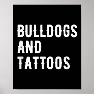 Póster Bulldoges Y Dueños De Bulldoges De Tatuajes Perro 